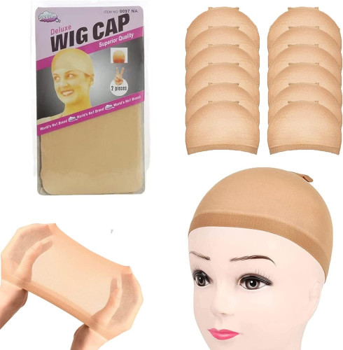 Wig Caps,12pcs Nude Wig Caps Beige Stocking Caps for Wigs Stretchy Nylon Wig Caps for Women