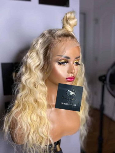 Blonde body wave 22 inches frontal wig